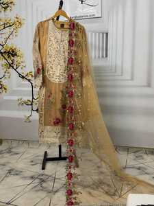 Trajes de algodón de estilo elegante pesado de primera calidad con bordado manual Traje paquistaní para cualquier ocasión Precio al por mayor - Product Image 3