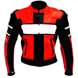 หนังสีดำแข่งแจ็คเก็ต100% Cowhide แจ็คเก็ตหนังเดิม - Product Image 1