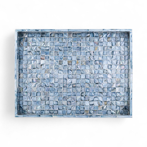 Bandeja de Nácar Hecha a Mano, Bandeja Decorativa para Servir, Ecológica, con Incrustaciones de Concha Natural, para Mesa de Cocina - Product Image 2