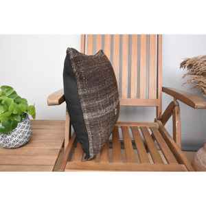 Alfombra Kantha de lana marrón de 18x18 pulgadas, almohada cuadrada tejida con estampado Vintage de lujo para sala de estar, uso de Otoño de Halloween, sofá de espuma de plumas - Product Image 2