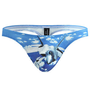 Sous-vêtements imprimés <span class=keywords><strong>sans</strong></span> <span class=keywords><strong>couture</strong></span> de sensation de glace pour hommes rentables personnalisés respirants taille basse Sexy tendance slips <span class=keywords><strong>string</strong></span> - Product Image 6