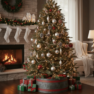 Base Decorativa para Árbol de Navidad con Diseño de Diamantes en Relieve, Estilo Rústico, Alternativa a la Falda para Árbol de Navidad, Decoración para el Hogar - Product Image 4