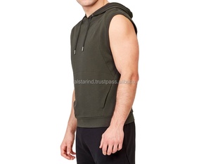 Custom Green Pullover Sleeveless Hoodie for Men With Custom <b>Design</b> And Custom Sizing - Product Image 2