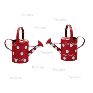 Regadera de color naranja galvanizada con lata de agua de forma redonda de calidad superior para accesorios de decoración de jardín - Product Image 4