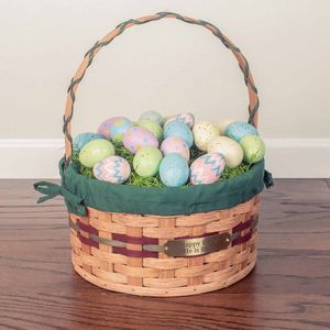 Small Easter <b>Egg</b> Gift Basket for Kids Hand Woven Bamboo Rattan Christmas Basket Carry Basket - Product Image 3
