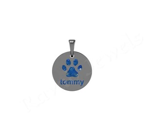 สินค้ามาใหม่2025สำหรับผู้หญิงจี้ห้อยแบบกลมรูปอุ้งเท้าสัตว์เลี้ยงสีเงินแบบสั่งทำเครื่องประดับอินเดียขนาด26มม. ขายส่งราคาถูก - Product Image 4