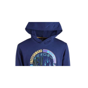 T-shirt con cappuccio blu piccolo Ideology per bambini, in tessuto lavorato a maglia con stampa grafica per neonati - Product Image 2