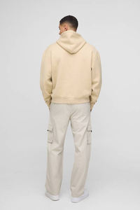 Dernier modèle de sweat à capuche en molleton surdimensionné avec logo personnalisé imprimé, 100% coton, ourlet côtelé pour homme, poignets côtelés, vêtement décontracté écologique, automne - Product Image 3