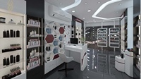 Étagères d'affichage lumineuses LED pour magasin de cosmétiques personnalisées, meubles d'affichage de maquillage écologiques et imperméables, vente en gros