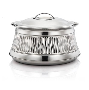 Casserole isolée en acier inoxydable avec motif damassé doré et argenté Chauffe-plat élégant - Product Image 2