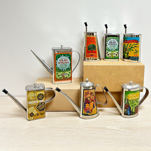 [Holar] Taiwán hizo gran oferta 17 OZ 500 cc forma ovalada contenedor de aceite de oliva de acero inoxidable con boquilla para cocinar - Product Image 6