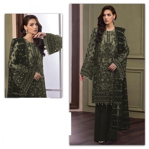 ชุดเดรสมุสลิมสไตล์ปากีสถานสำหรับผู้หญิงปักลายเสื้อผ้าสไตล์ปากีสถาน - Product Image 1
