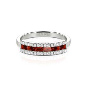 Bague Jeulia Classic Sapphire Invisible en argent sterling - Product Image 1