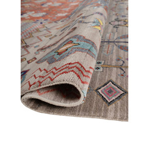 Tapis en laine et soie de bambou noué à la main Weaver Art Reserve gris et noir, motif géométrique pour usage domestique - Les-5064 - Product Image 2