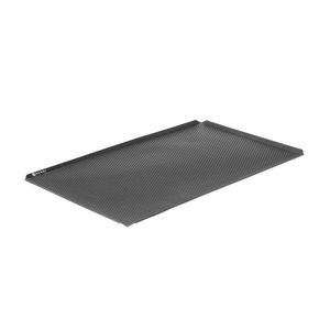 HENDI GN 1/1 Black 530x325x(H)10mm Rectangular Silicone Baking Tray with 4 Perforated <b>Edges</b> - Product Image 1