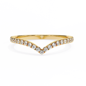 Anillo de Bodas de compromiso de diamante CVD cultivado en laboratorio con diseño en forma de V fresco pequeño de oro de 8K para mujer - Product Image 3