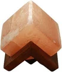 Lámpara de sal de roca Rosa orgánica hecha a mano con diseño cuadrado de base de madera tallada para decoración del hogar y ambiente - Product Image 6