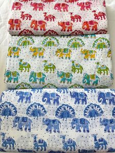 ชุดเดรสผ้าฝ้ายอินเดียสำหรับผู้หญิงผ้าทอมือพิมพ์ลายสัตว์และงานประดิษฐ์ผ้าสำหรับวิ่งทรงหลวม - Product Image 6