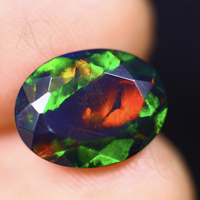Opale noire naturelle facettée multi-feu pour la fabrication de bijoux, pierre précieuse éthiopienne en vrac, 3x5mm à 4x6mm, 5x7mm, 6x8mm, 8x10mm