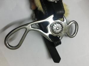 Hackamore ผลิตภัณฑ์สำหรับขี่ม้าหนังแท้สีดำน้ำตาลดำบิตไม่มีด้ามสแตนเลส - Product Image 4