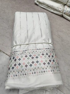 Tela de Satén Dobby de Punto de Peso Medio Antiestática (Seda/Algodón) para Vestidos de Novia y de Noche, Exportador Indio - Product Image 5