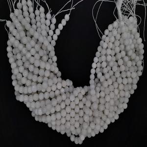 Brins de perles de pierre de lune arc-en-ciel naturel 8 mm cristal bleu pierre semi-précieuse en vrac artisanat à vendre - Product Image 6