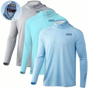 Sweat à capuche de pêche à coupe sèche avec logo personnalisé respirant à manches longues chemise à séchage rapide étanche protection UV UPF 50 fabriqué durable grande taille - Product Image 1