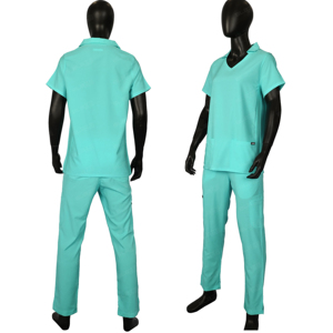 ชุดเครื่องแบบโรงพยาบาลแขนสั้นคอปกตั้งแขนสั้นสำหรับมืออาชีพชุดเครื่องแบบสครับ - Product Image 2