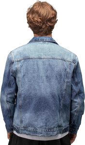 Chaqueta de mezclilla rasgada ajustada de estilo Vintage para hombre, ropa de calle transpirable a la moda, logotipo personalizado, talla XS, azul clásico - Product Image 2