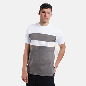 เสื้อยืดแห้งเร็วของผู้ชายผ้าถักเนื้อนิ่มเข้ารูปแขนสั้นพิมพ์ลายสำหรับใช้กลางแจ้งและใช้ในยิมดีไซน์ล่าสุด - Product Image 1