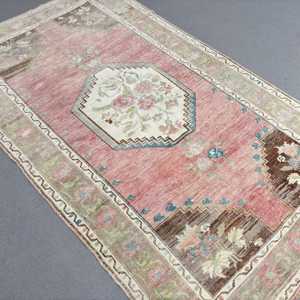 Vintage Turkish Rug, 0.4x8.4 ft Rug, <b>Red</b> <b>Runner</b> Oriental Rug - Product Image 2