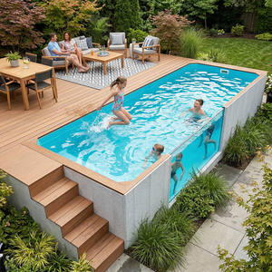 Piscina Elevada de Fibra de Vidrio con Cascada, Certificación CE, para Áreas Inclinadas, Uso Comercial y Familiar en Patios Traseros - Product Image 1