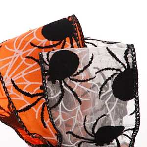 Halloween Decoration Spider Web Flocked <b>Wired</b> <b>Ribbon</b> - Product Image 4