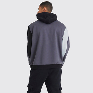 MOVATEXTILES No Pocket Sun Faded Custom Acid Wash Cropped Basics Hoodies Men Raw Hem Distressed Patch Embroidery Hoodies - Product Image 2