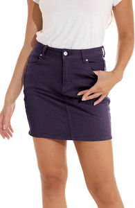 Jupe en jean à bas coupe basse pour femme, coupe enveloppante, tendance, bord effiloché, sélection de la saison, vêtement de boutique - Product Image 4