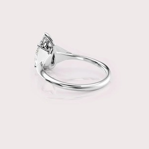 IGI Certified Pear Cut Lab Grown Diamond Engagement <b>Ring</b> Solid 925 Sterling Silver Pavé Side Stone Bridal <b>Ring</b> - Product Image 6