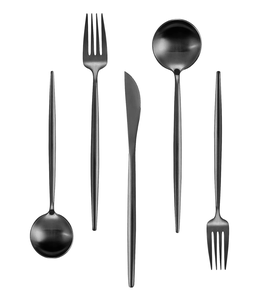 3pcs Cuillère à couverts en métal noir Cuillère à couverts haut de gamme pour dessert de Noël à utiliser pour les fêtes Cuillère à couverts - Product Image 2