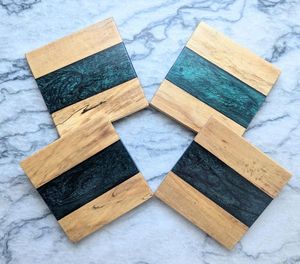 Sous-verre en bois et en résine tendance au meilleur prix de gros pour la vaisselle de restaurant sous-verre fait main de qualité standard - Product Image 1