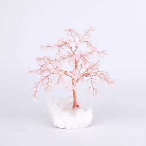 New Arrivals White Cluster Base Gem <b>Stones</b> Natural Tree Handcraft Rose <b>Quartz</b> Money Tree for Decorations - Product Image 4
