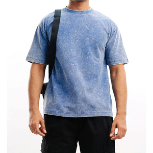 เสื้อยืดวินเทจของผู้ชายซักเป็น2025โอเวอร์ไซส์เปิดไหล่ระบายอากาศได้ดีฤดูร้อน - Product Image 1