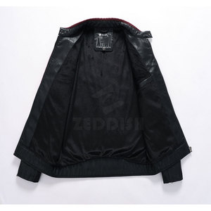High Quality Men's Winter <b>Motorbike</b> Racing Jacket Cow Skin Leather <b>Stand</b> Collar Customized Logos Breathable - Product Image 3