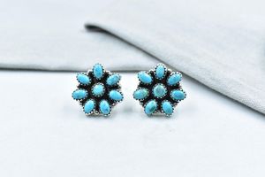 Pendientes hechos a mano Mojave Turquoise Post Stud en Plata de Ley 925 para Mujer - Product Image 2