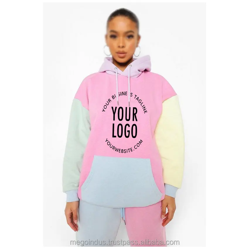 Goede Kwaliteit Groothandel Casual Kleding Nieuw Ontwerp Kleurrijke Hoodie Nieuwe Modemerk Womens Fleece Oversized Trui Hoodies