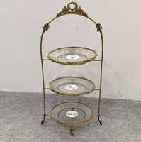 Assiette à gâteau Vantage, design moderne et luxueux, en métal et verre, pour la décoration de la maison et l'utilisation en cuisine