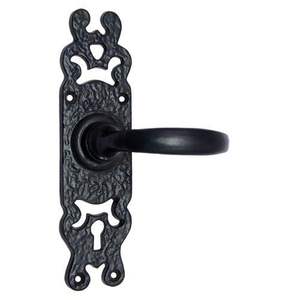 Juego de 2 Manijas de Puerta de Hierro Forjado, Acabado Negro, Estilo Vintage Ángel, Herramientas Multifuncionales Ecológicas para el Hogar, Hoteles y Villas - Product Image 5