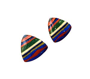 2pcs Smooth Triangle Cabochons Unique Natural <b>Rainbow</b> Calcsilica Gemstones for DIY <b>Bracelet</b> Necklace Jewelry Making Stone Beads - Product Image 1