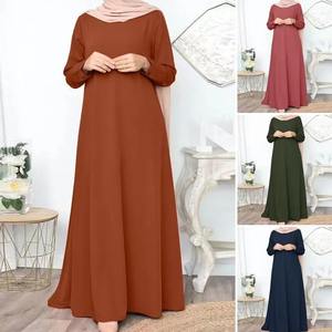 Vestido modesto islámico árabe bonito para mujer patrón sólido Abaya Khimar manga de murciélago Burqa caftán bata rezar ropa de Turquía - Product Image 6