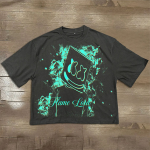 T-shirt court lavé personnalisé pour homme Boxy Fit sérigraphie courte et surdimensionnée T-shirts Boxy personnalisables pour homme - Product Image 6