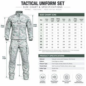 Ensemble uniforme tactique camouflage personnalisé MEGAMAPLE pour homme, poches cargo, genoux renforcés, tissu tissé indéchirable, imperméable - Product Image 3