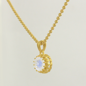 สร้อยคอจี้เงินสเตอร์ลิงสีรุ้งสำหรับเด็กดีไซน์มินิมอลดีไซน์แบบธรรมชาติโรเดียมชุบทองสาม - Product Image 5